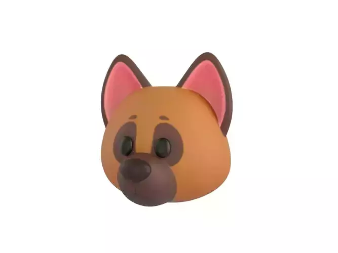 Prop137 German Shepherd Dog Head 3D model