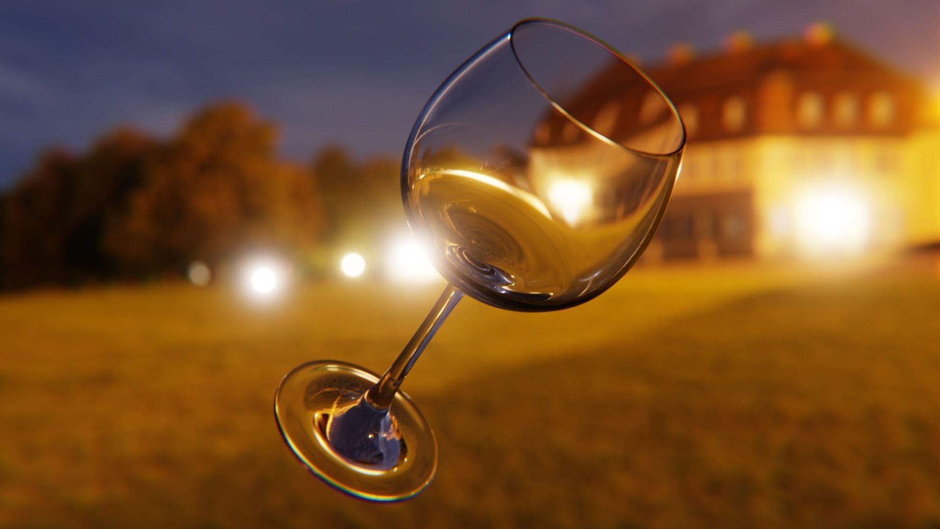 Photorealistic Wine Glass - High Quality Low Poly 3D Model Low-poly 3D model_6