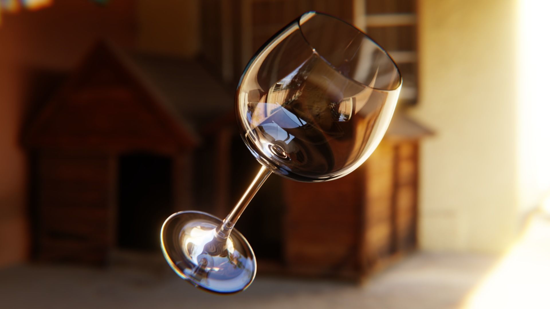 Photorealistic Wine Glass - High Quality Low Poly 3D Model Low-poly 3D model_4