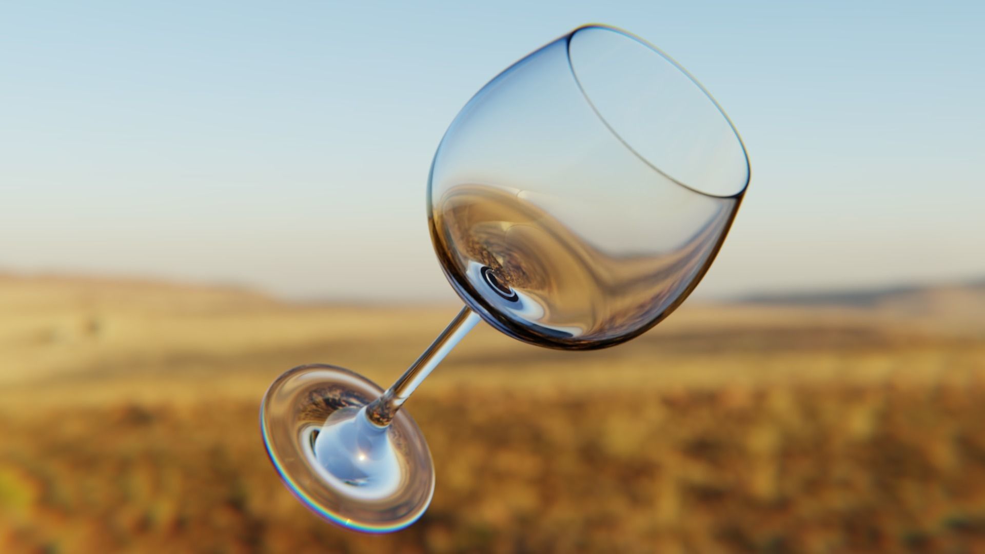 Photorealistic Wine Glass - High Quality Low Poly 3D Model Low-poly 3D model_3