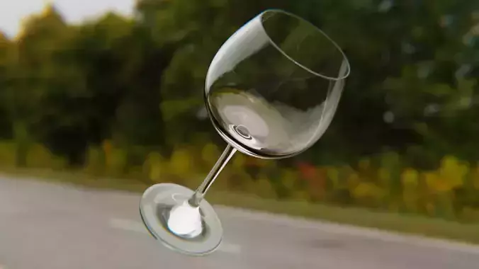 Photorealistic Wine Glass - High Quality Low Poly 3D Model Low-poly 3D model