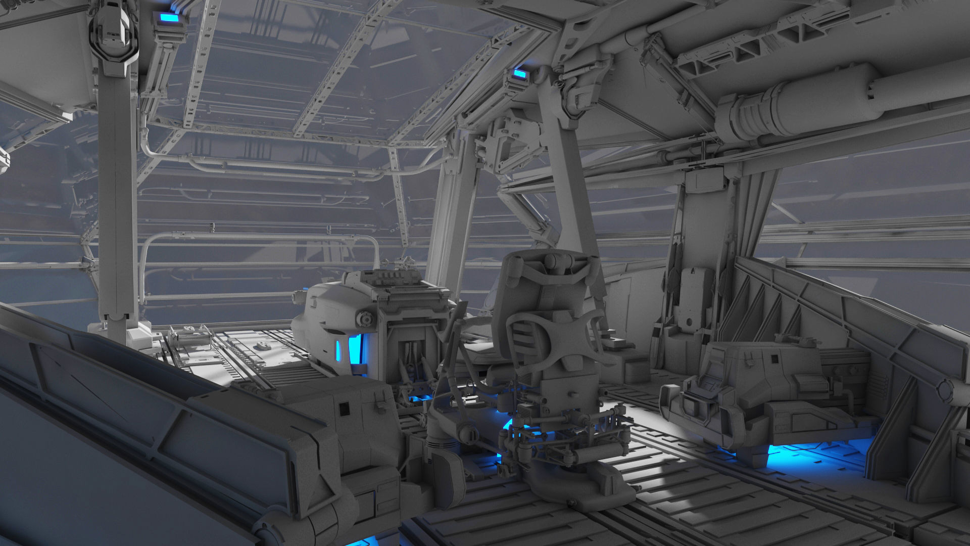 Spaceship Cockpit v6 3D model_10