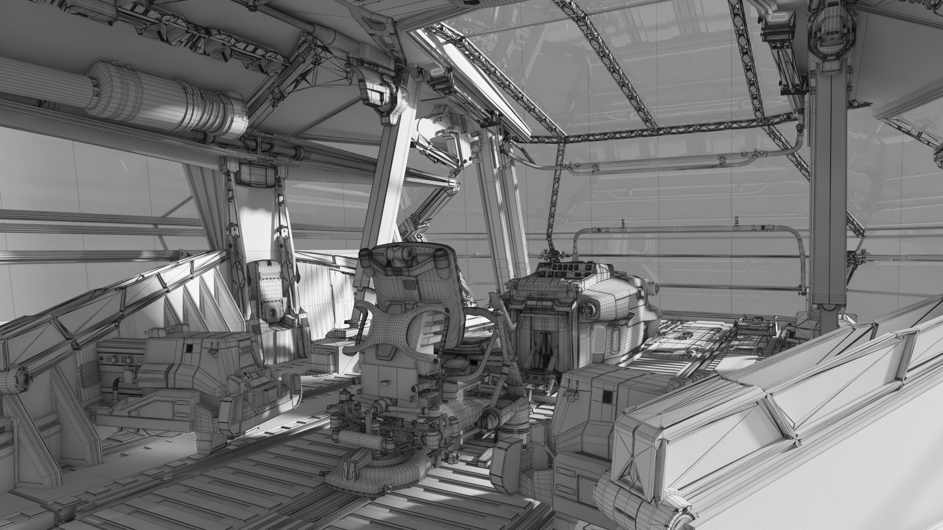 Spaceship Cockpit v6 3D model_17