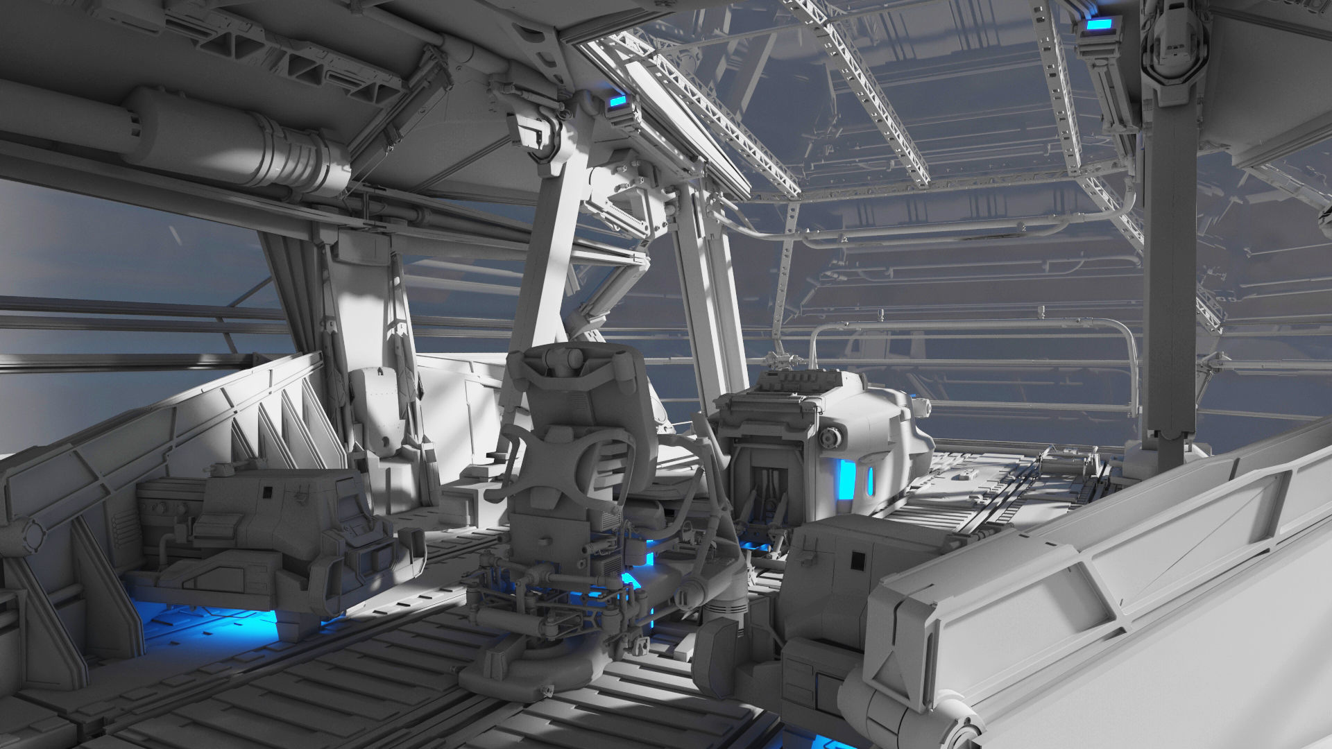 Spaceship Cockpit v6 3D model_9