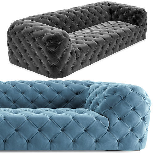 Baxter Sofa Chester Moon Black and Blue 3D model