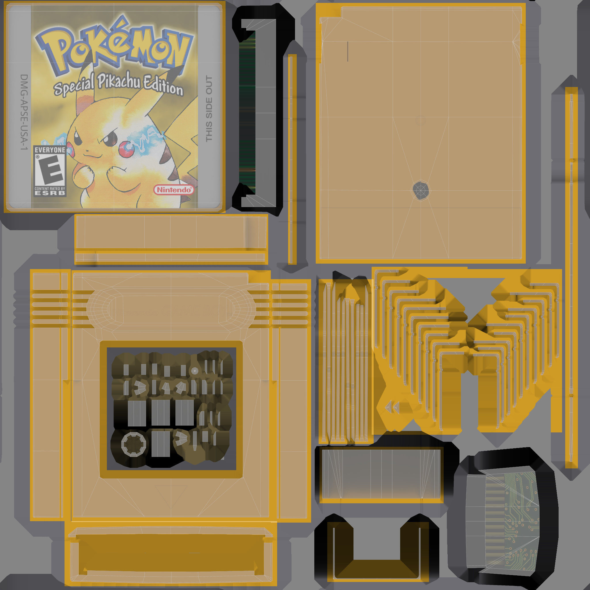 Nintendo Game Boy Color GBC Low-poly 3D model_40