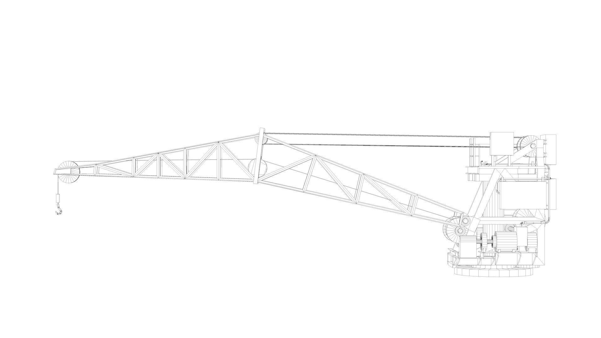 Naval Crane 3 - World War 2 Warship 3D model_7