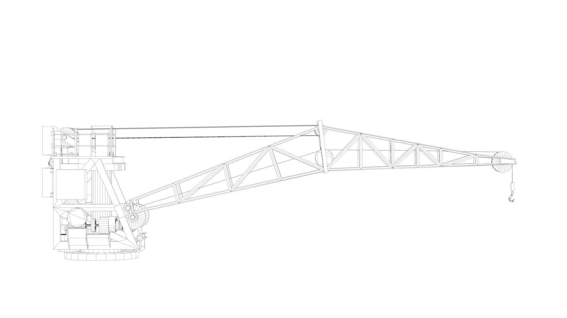 Naval Crane 3 - World War 2 Warship 3D model_8