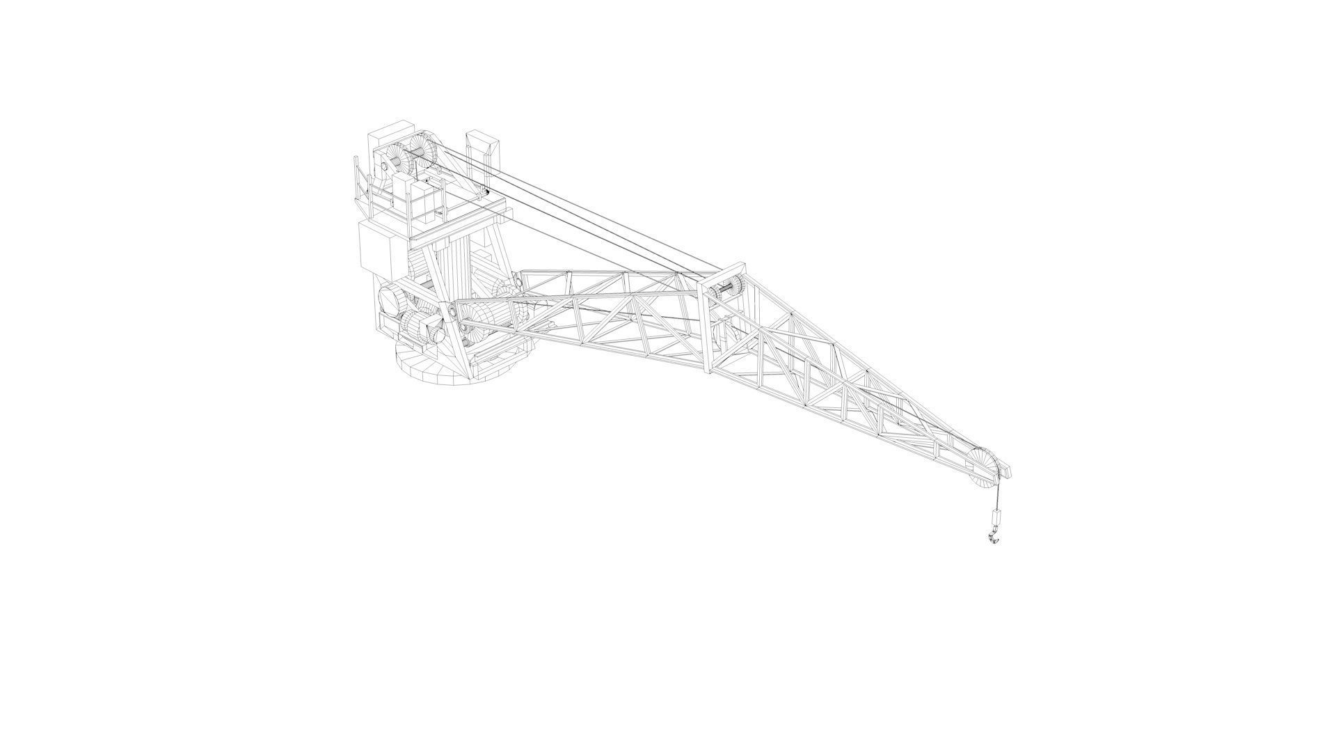 Naval Crane 3 - World War 2 Warship 3D model_9