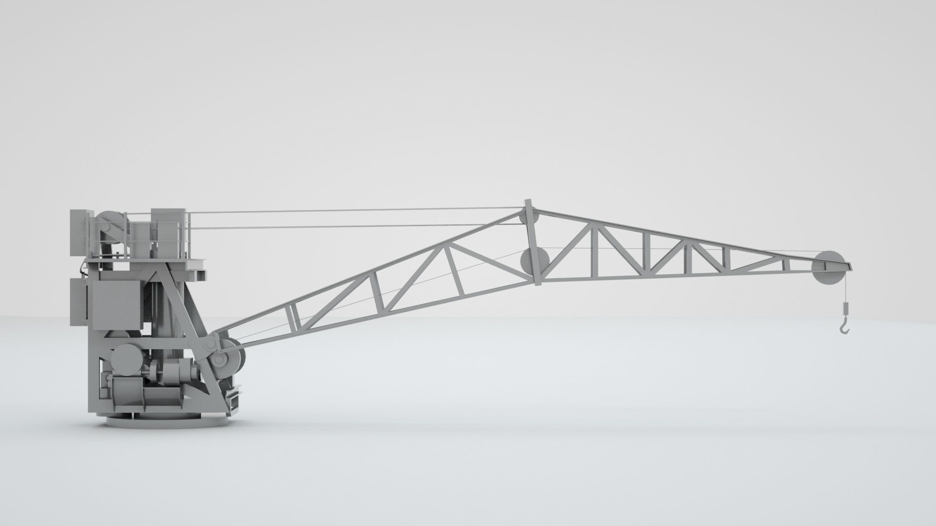 Naval Crane 3 - World War 2 Warship 3D model_4