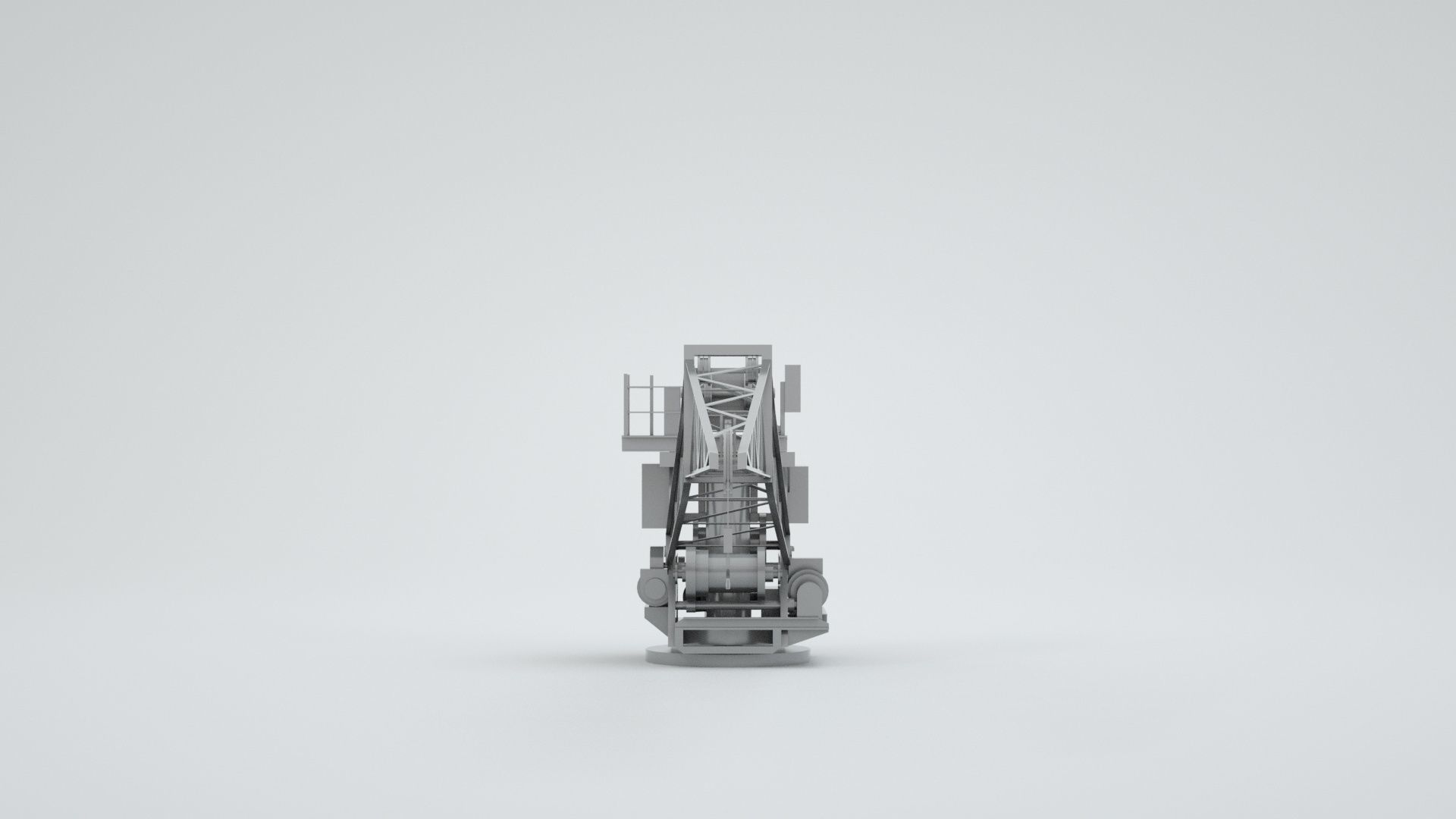 Naval Crane 3 - World War 2 Warship 3D model_2