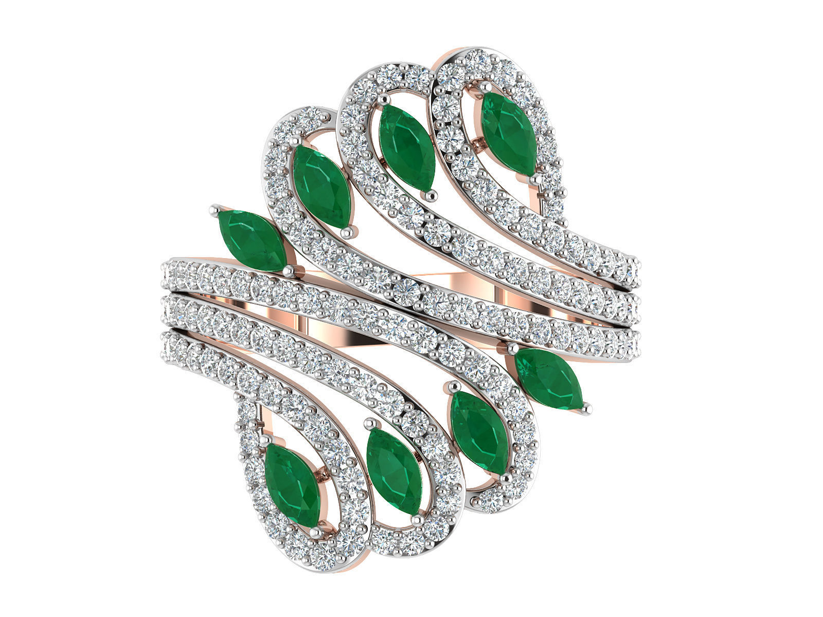 Solitaire Engagement Wedding Women Marquise Diamond Ring 3D print model_12