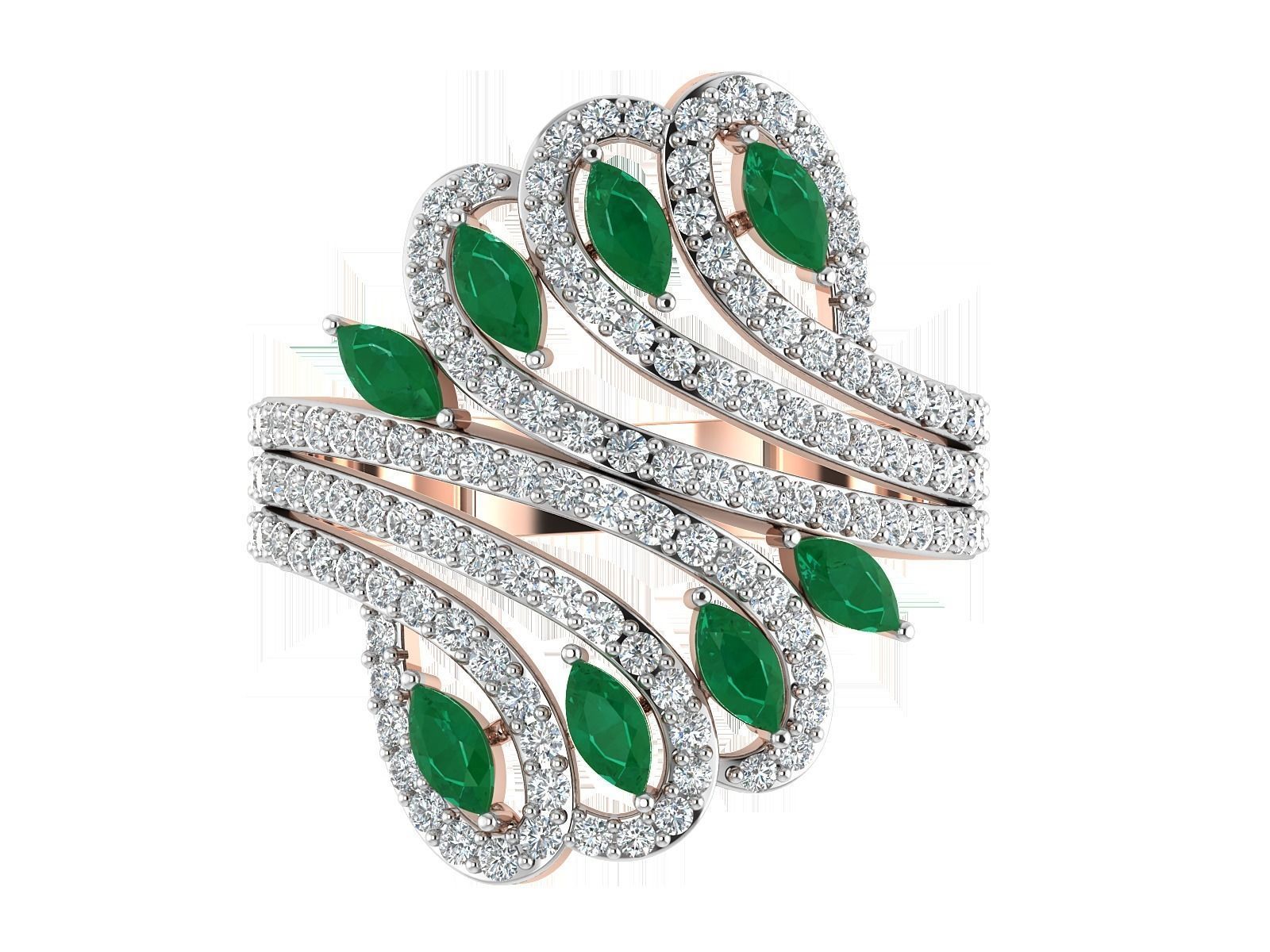 Solitaire Engagement Wedding Women Marquise Diamond Ring 3D print model_13