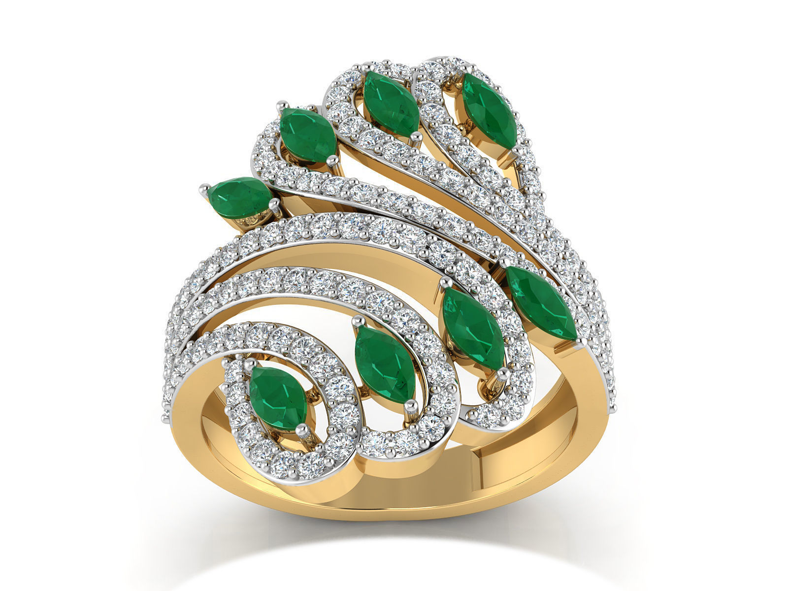 Solitaire Engagement Wedding Women Marquise Diamond Ring 3D print model_2