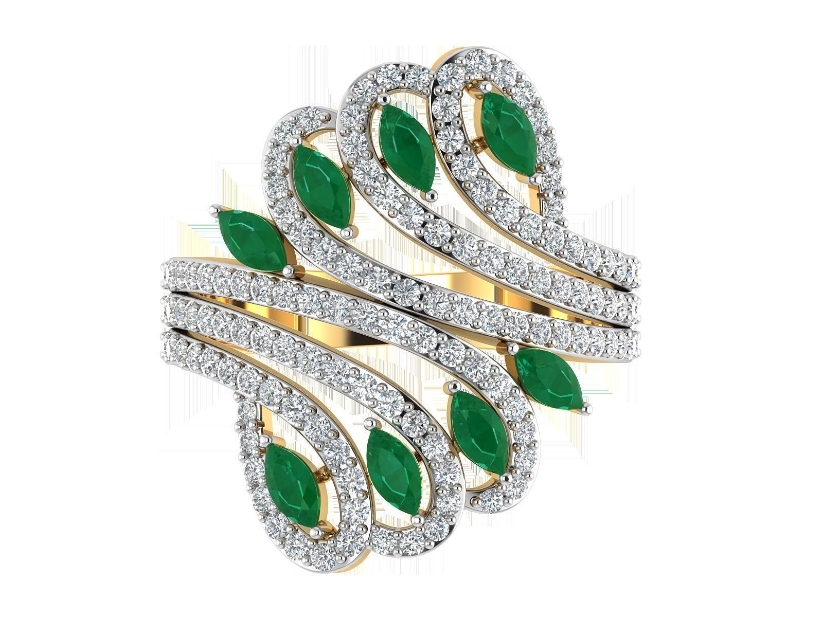 Solitaire Engagement Wedding Women Marquise Diamond Ring 3D print model_15