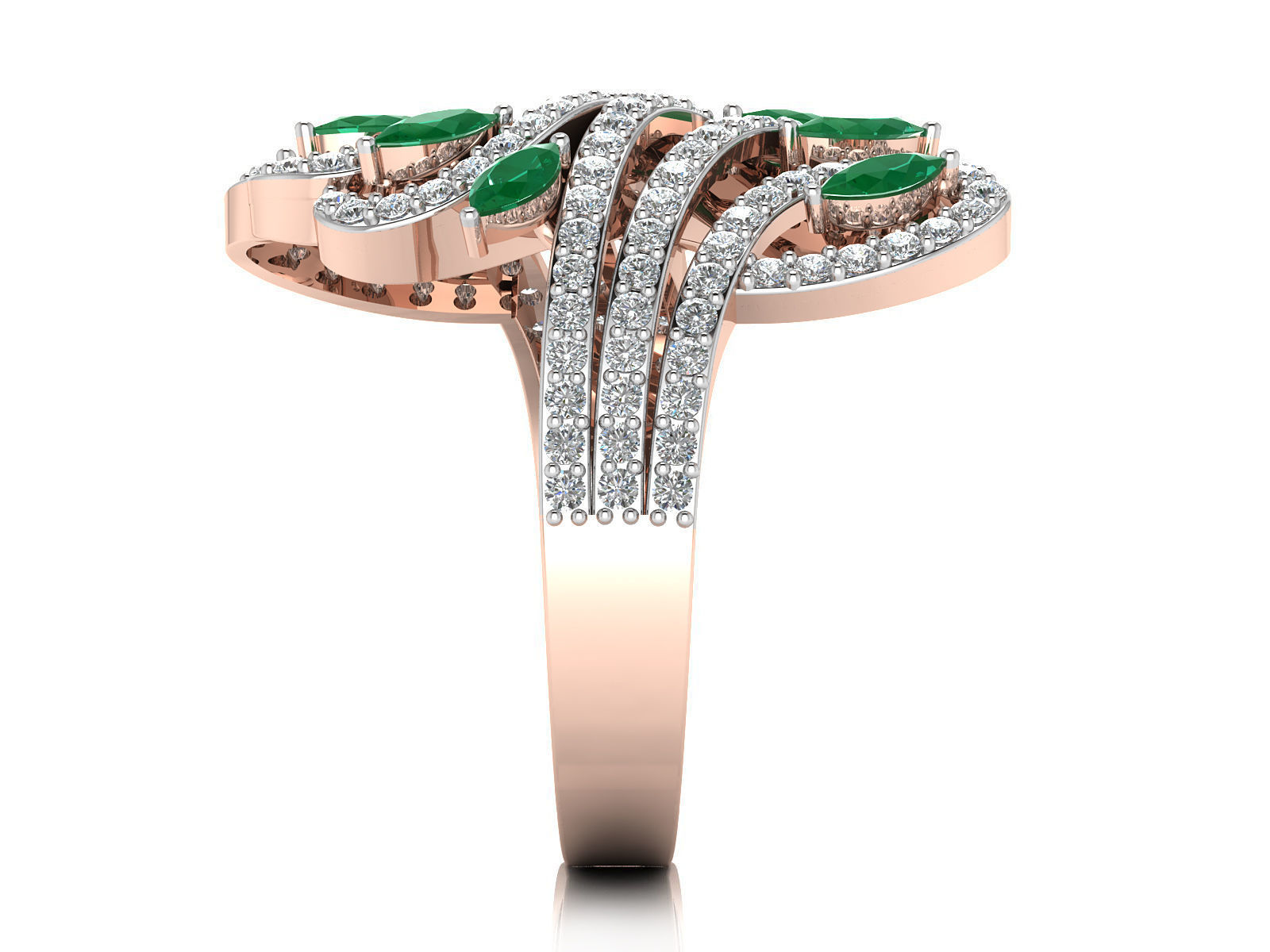 Solitaire Engagement Wedding Women Marquise Diamond Ring 3D print model_8