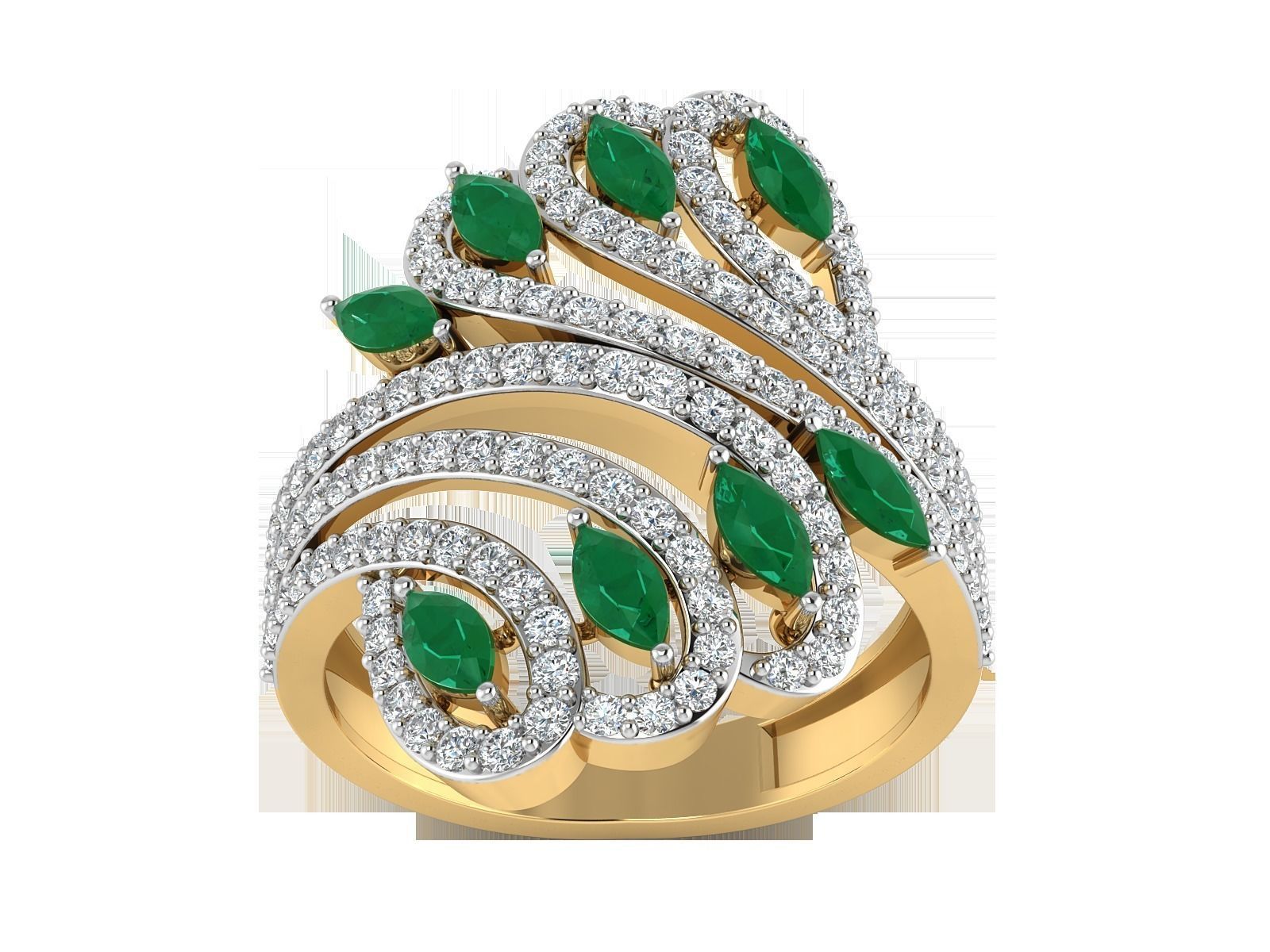 Solitaire Engagement Wedding Women Marquise Diamond Ring 3D print model_3