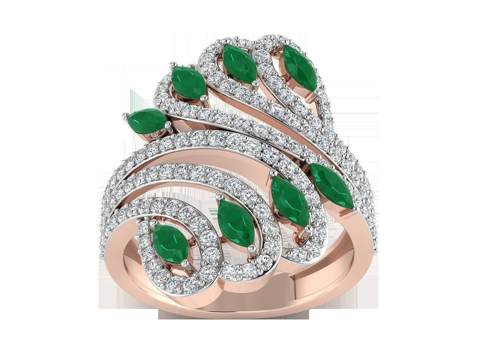 Solitaire Engagement Wedding Women Marquise Diamond Ring 3D print model_1