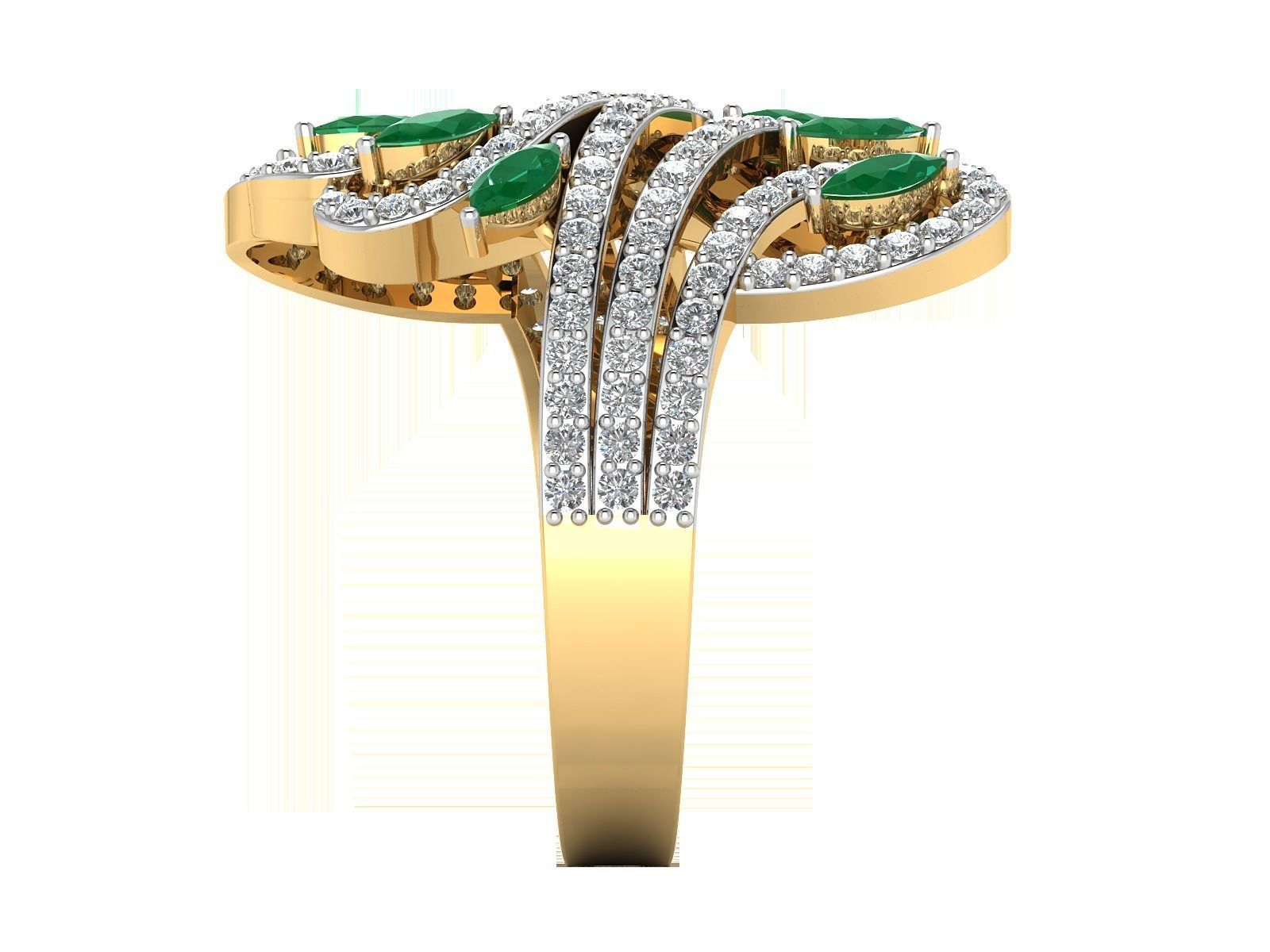 Solitaire Engagement Wedding Women Marquise Diamond Ring 3D print model_11