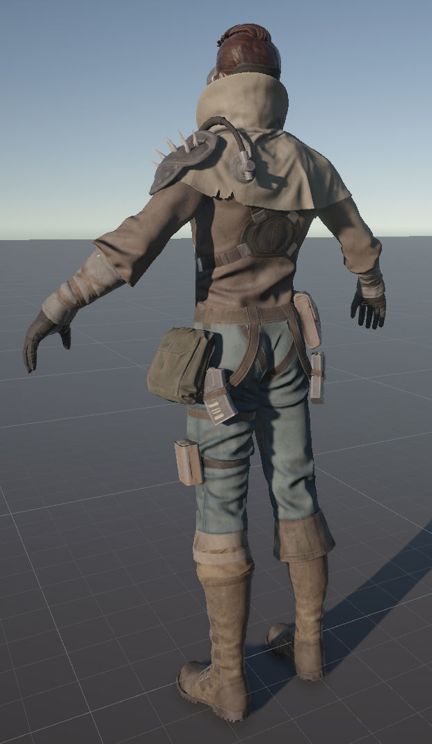 Soldier man in gas mask Low-poly 3D model_1