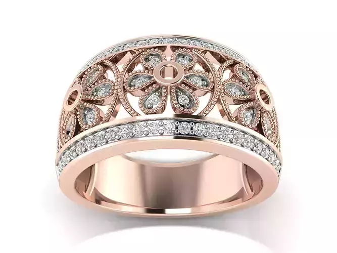 Solitaire Wedding Women Ring 3dm STL OBJ FBX Details