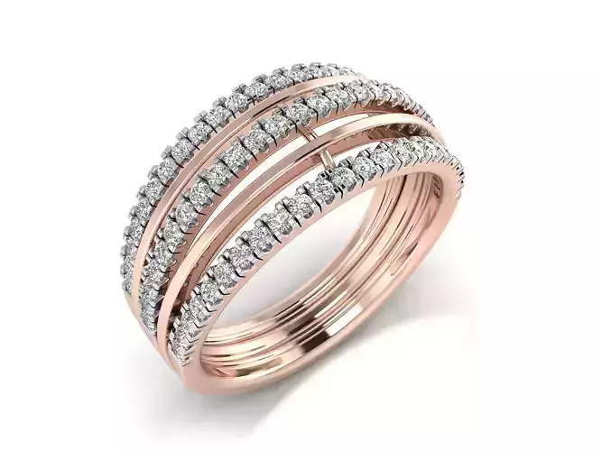Solitaire Engagement Wedding Women Five Band Ring