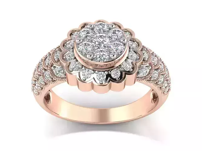 Solitaire Engagement  Women Ring 3dm STL OBJ FBX Details