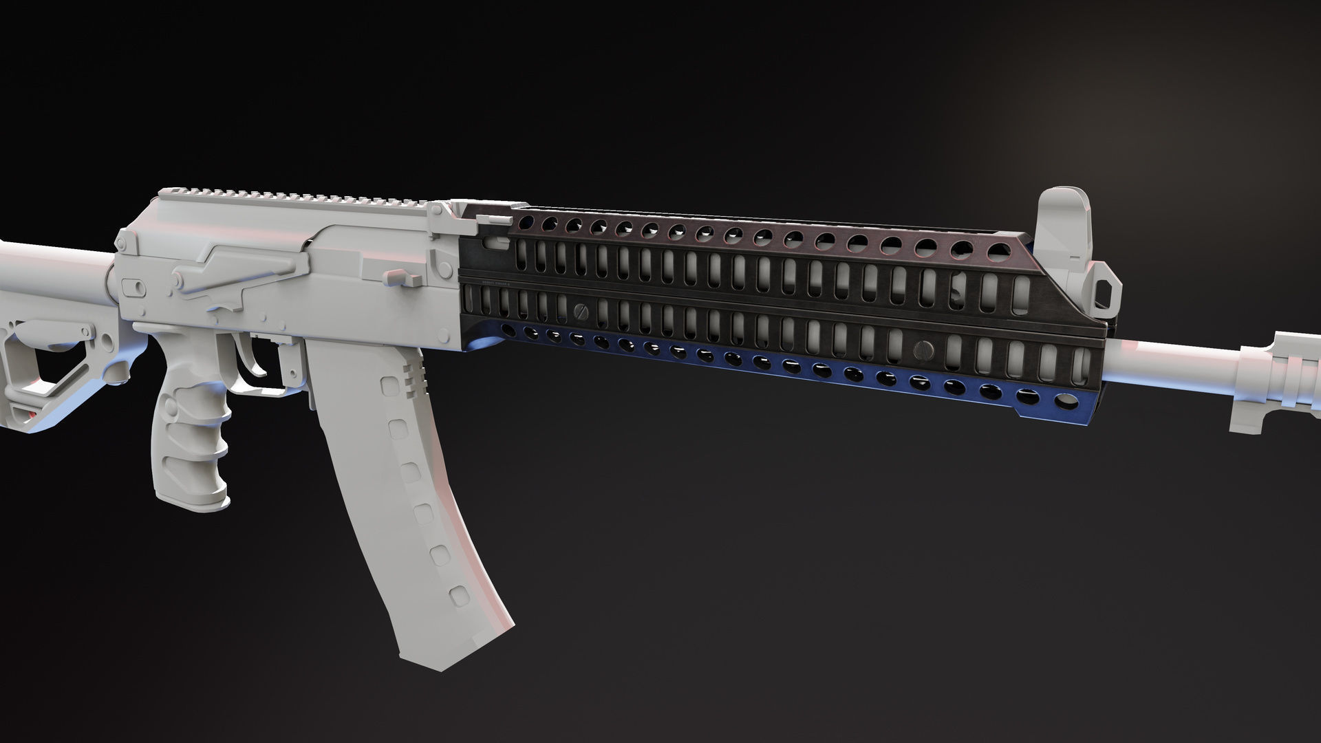 Zenitco Sport 12 Handguard Low-poly 3D model_2