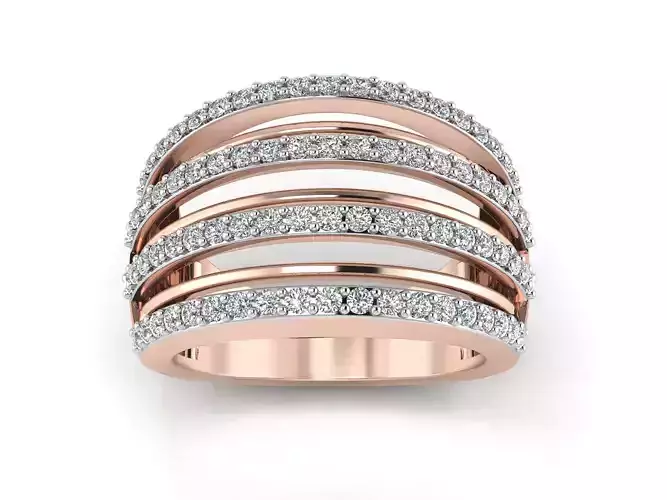 Solitaire Engagement Wedding Women Four band Ring