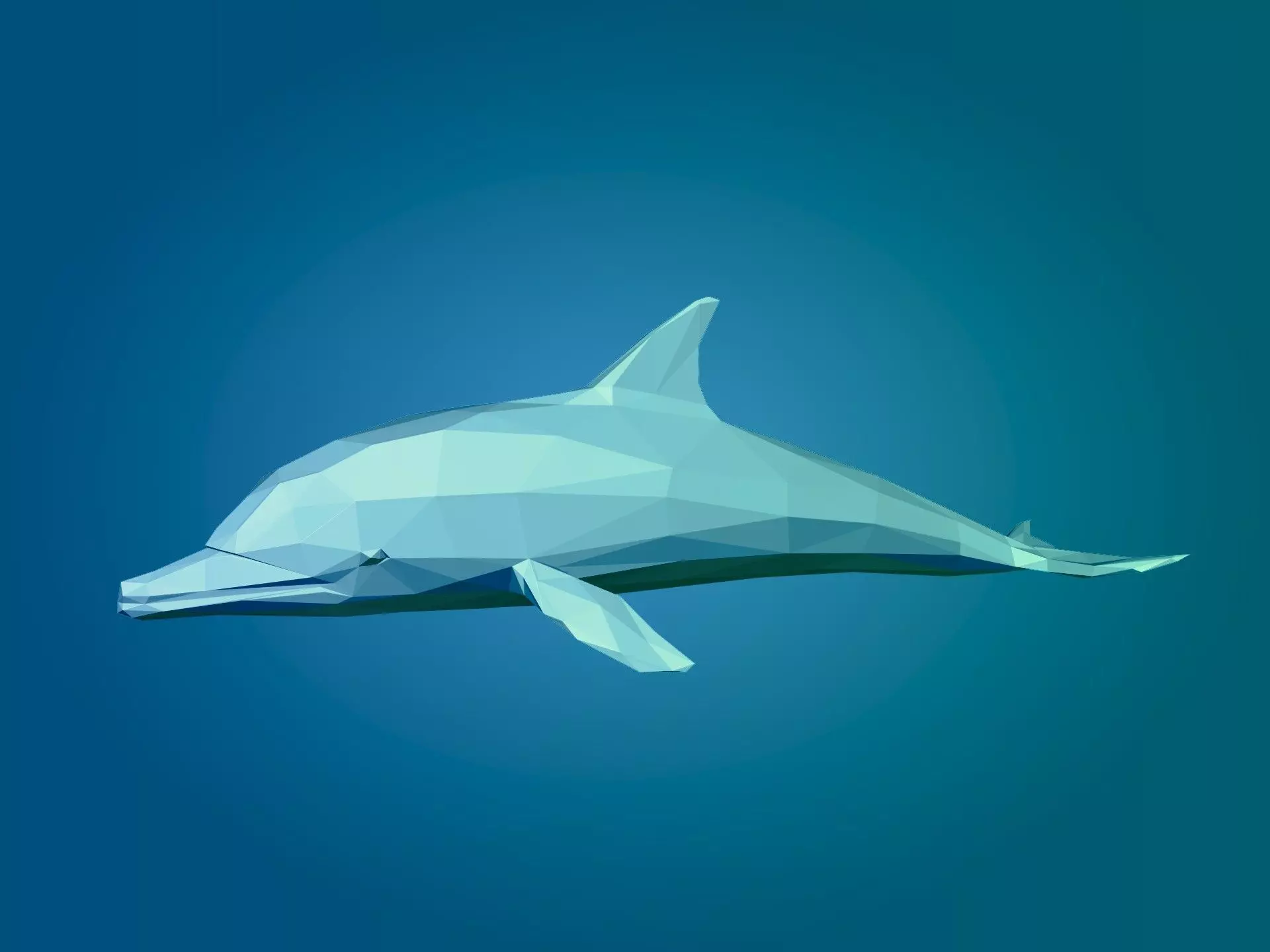 Low Poly Dolphin Low-poly 3D model_0