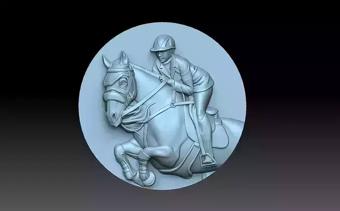A rider on a horse 3D print model