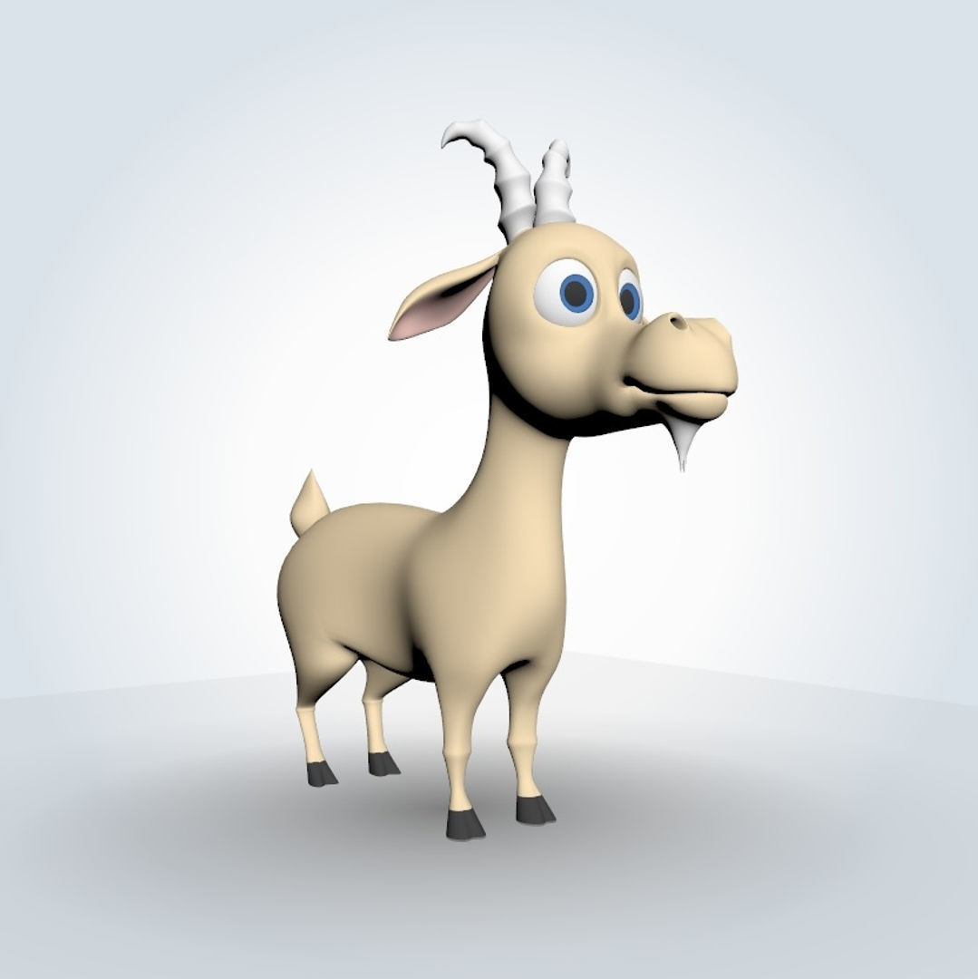 Cartoon Goat 3D model_5