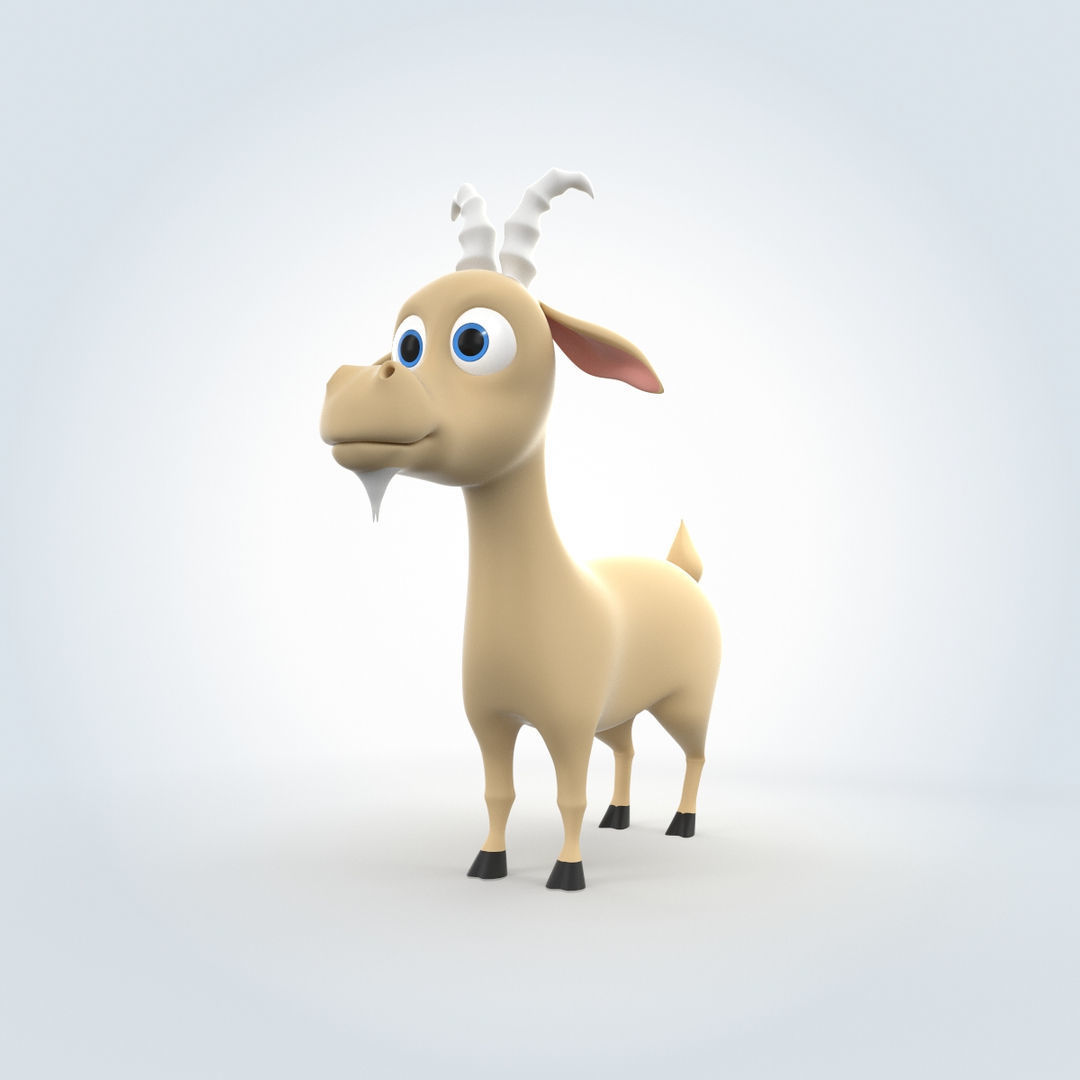 Cartoon Goat 3D model_4