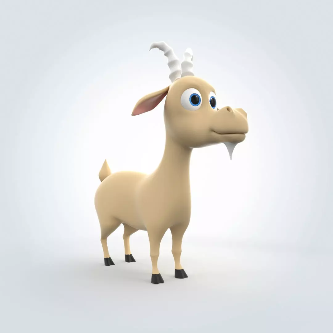 Cartoon Goat 3D model_0