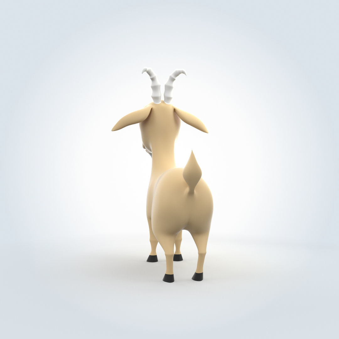 Cartoon Goat 3D model_2