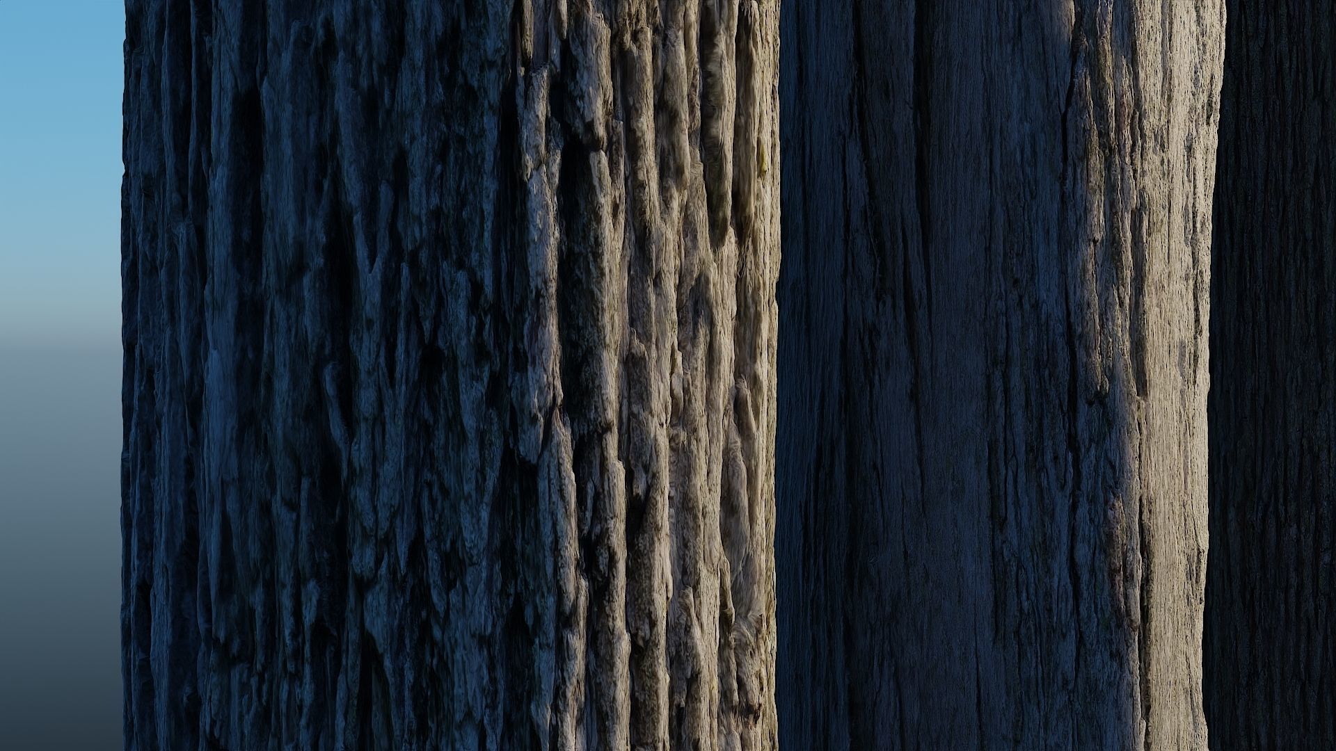 HD Seamless Bark Pack of 5 - with 16 bit height maps Low-poly 3D model_1