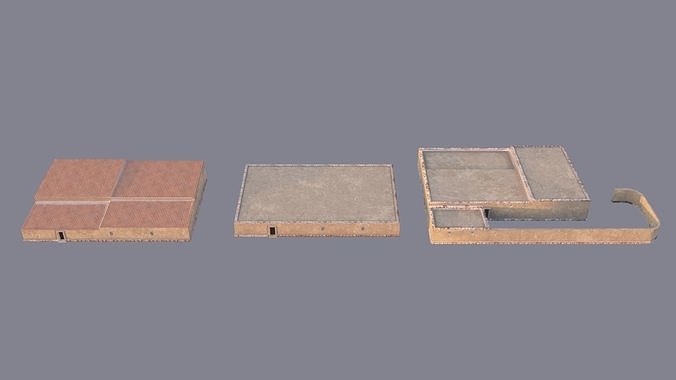 Old houses Low-poly 3D model