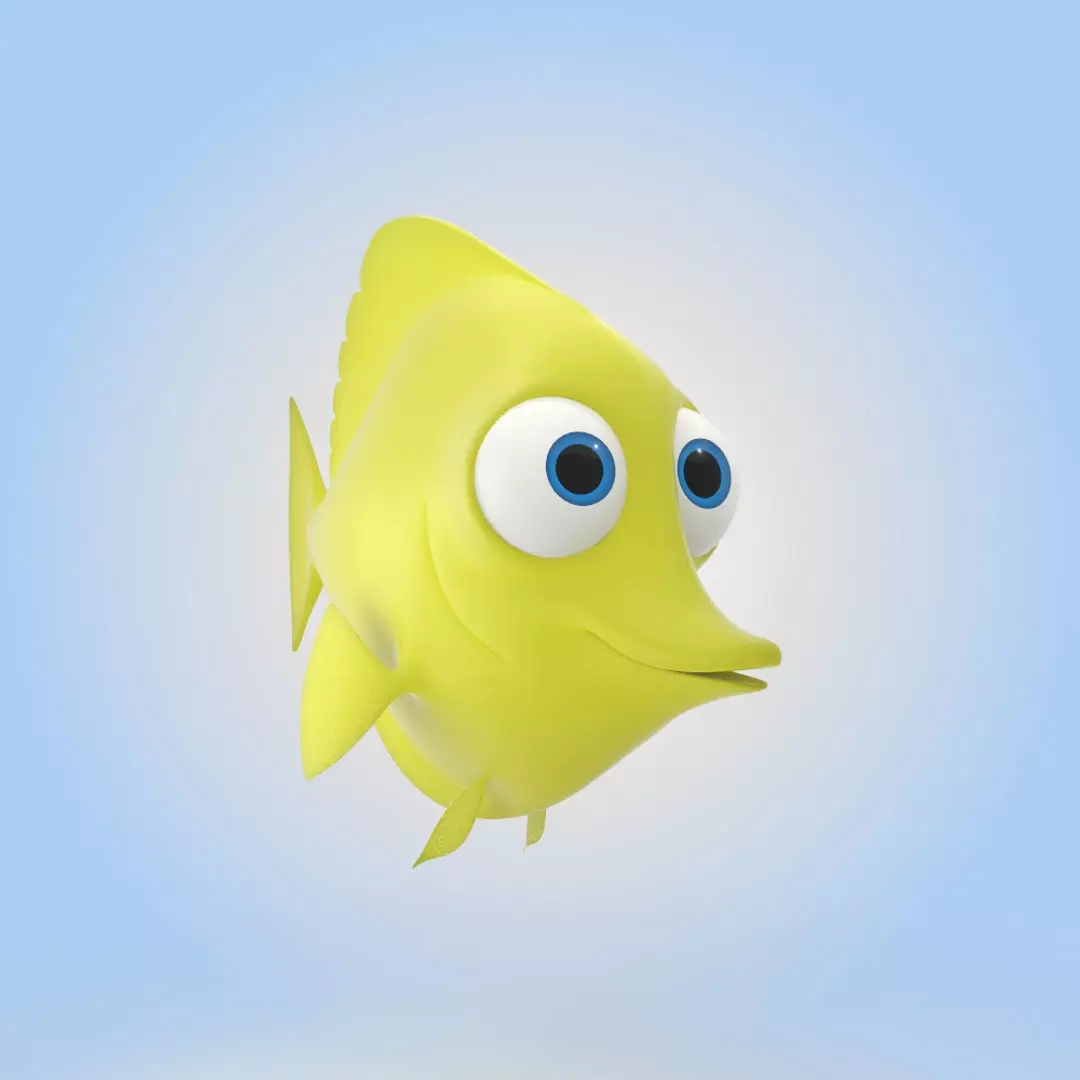Yellow Tang Fish 3D model_0