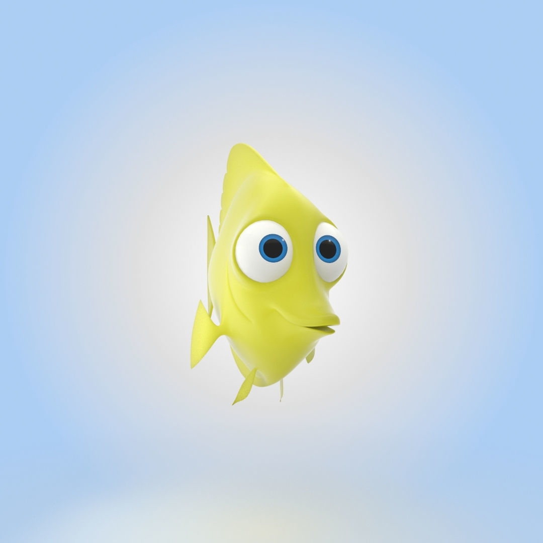 Yellow Tang Fish 3D model_4