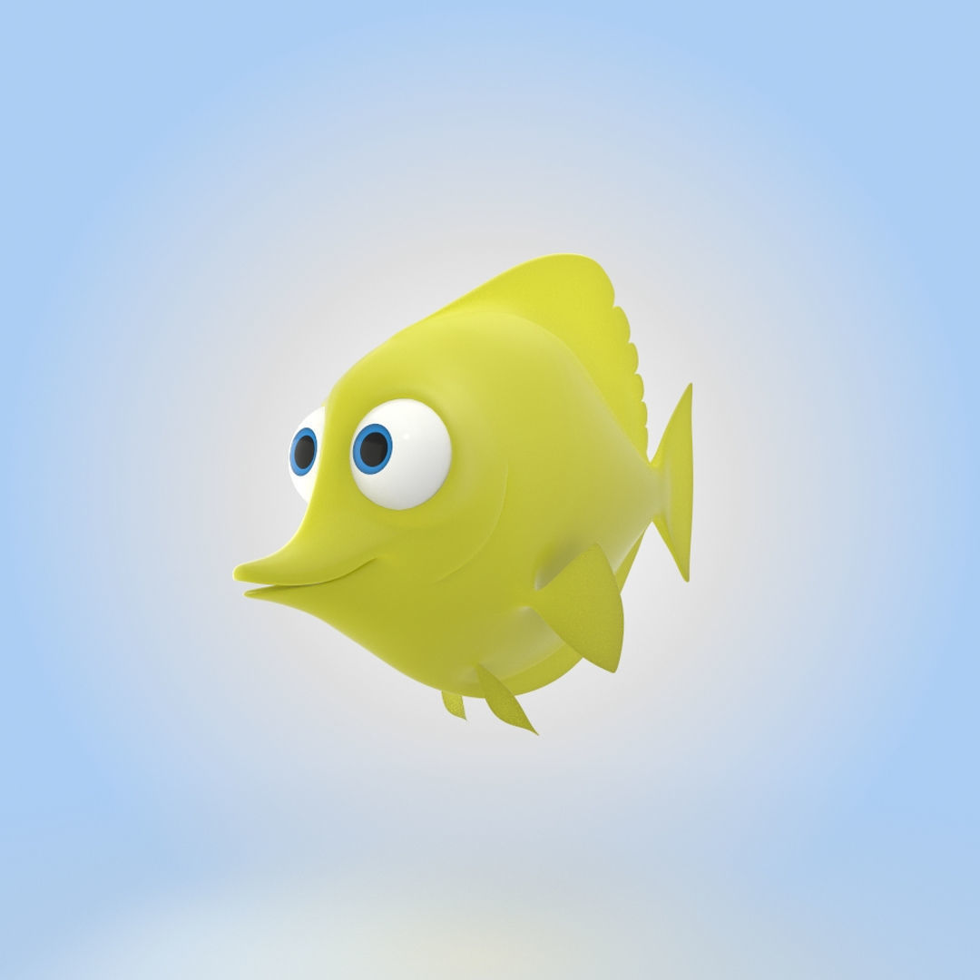 Yellow Tang Fish 3D model_3