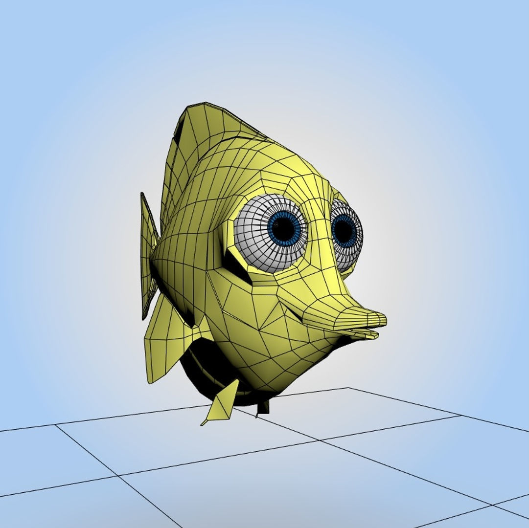 Yellow Tang Fish 3D model_6