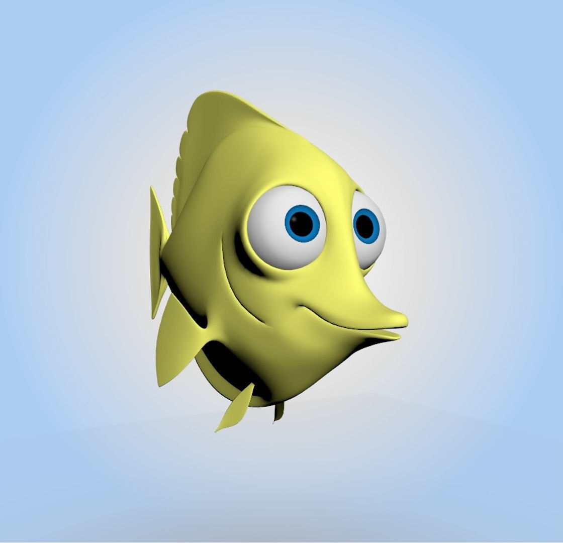 Yellow Tang Fish 3D model_5