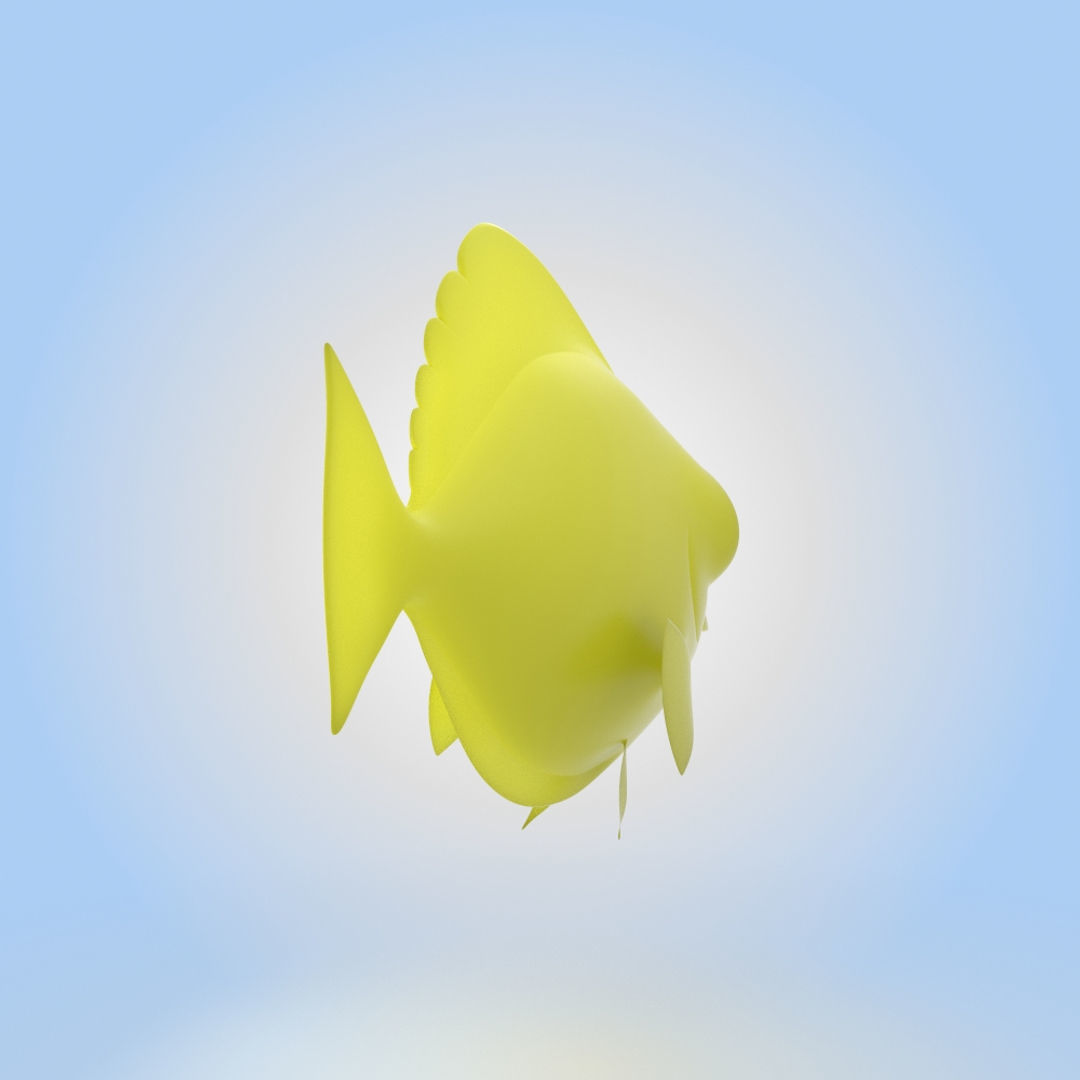 Yellow Tang Fish 3D model_1