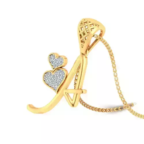 A Alphabet Pendant A Heart Pendant 3D print model
