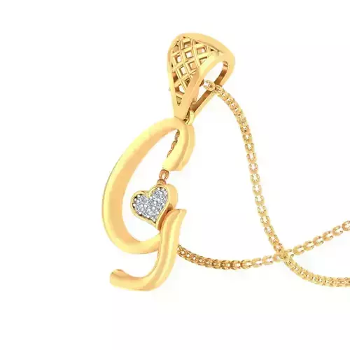G Alphabet Pendant G Heart Pendant 3D print model