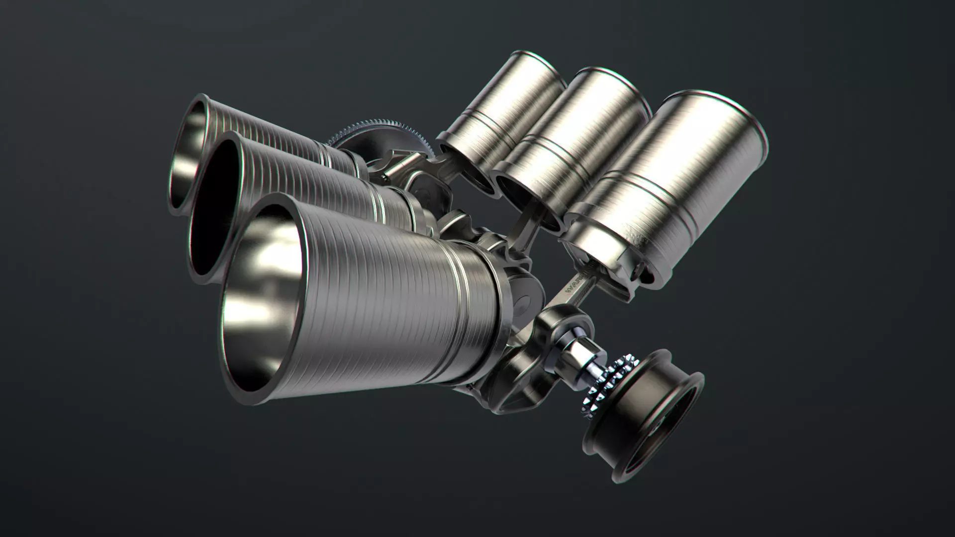 V6 Engine Working Animated 3D model