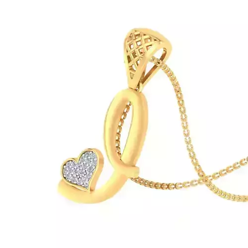 I Alphabet Pendant I Heart Pendant 3D print model