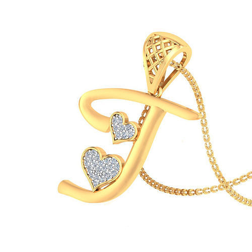 J Alphabet Pendant J Heart Pendant 3D print model