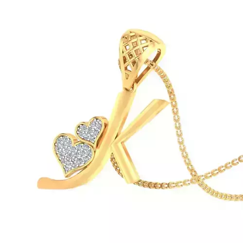 K Alphabet Pendant K Heart Pendant 3D print model