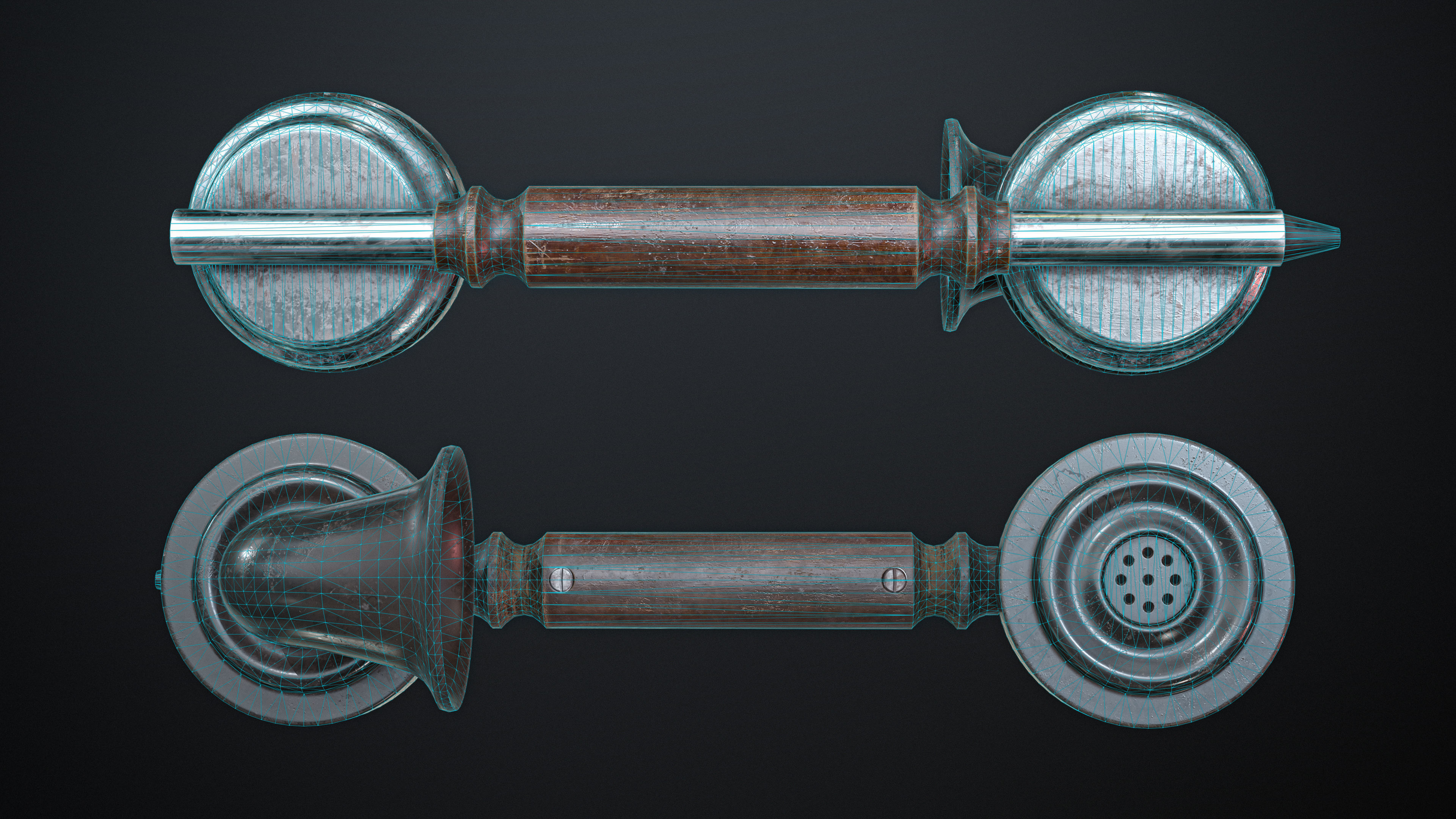 Old Vintage Phone Low-poly Game-Ready PBR Low-poly 3D model_11